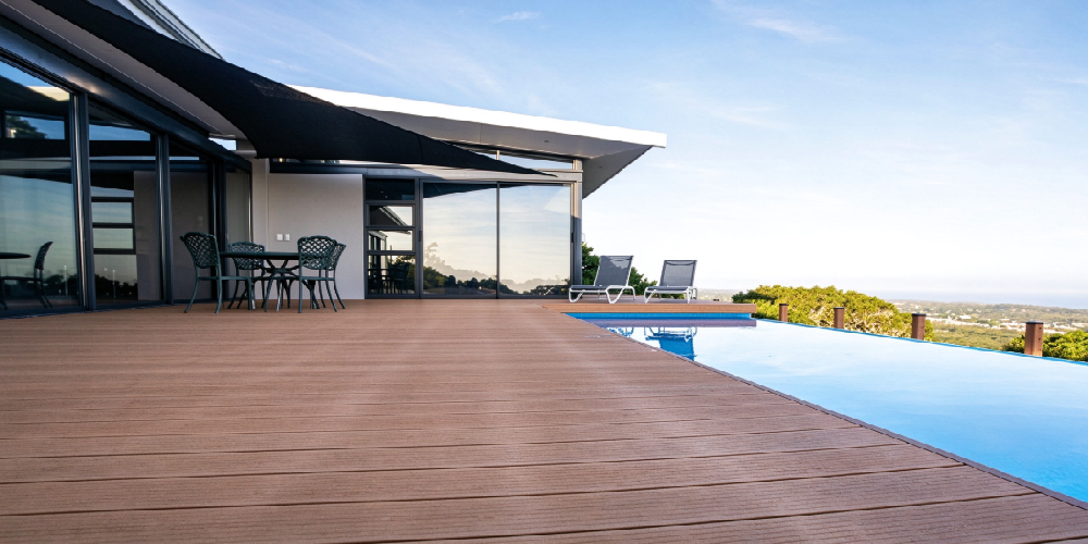 wpc decking teak color